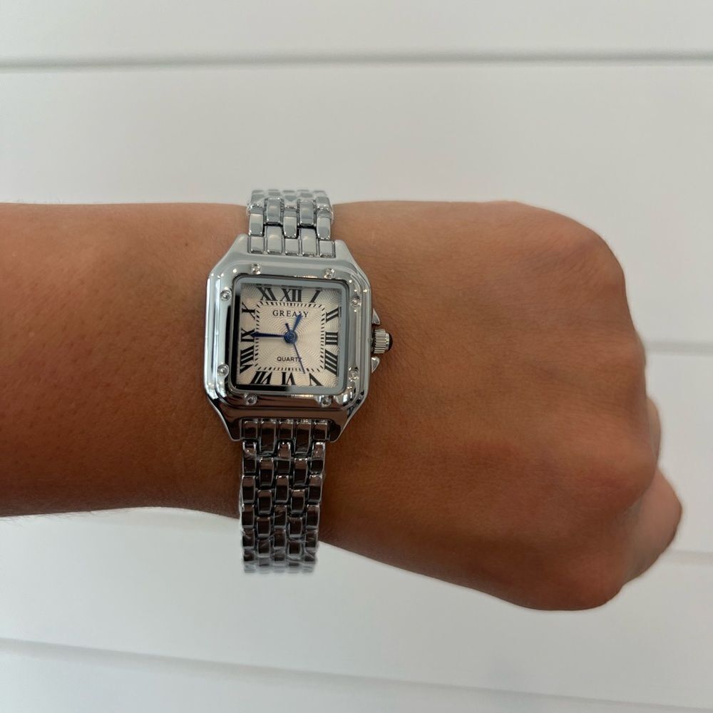 Panthere classic Silver Watch & LOVE Bracelet Set - Timeless Style - Picture 3 of 7